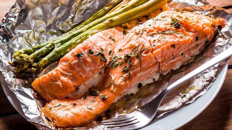 Salmon and Asparagus Foil Packets